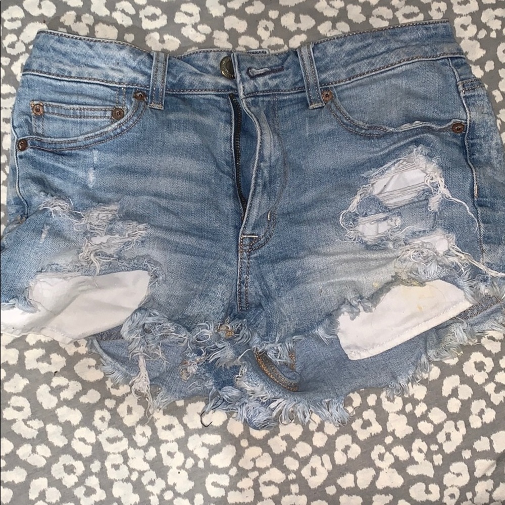 american eagle stretch ripped jean shorts.